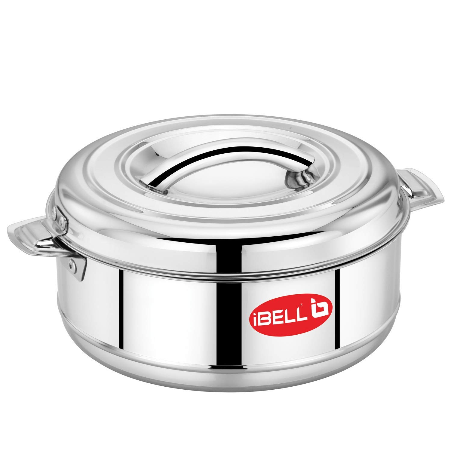 iBELL SS25C Stainless Steel Casserole, 2500ML, Metallic Steel, Healthy & Hygienic Dinnerware