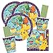 Produktbild spielum 64-teiliges Party-Set Pokemon - Teller Becher Servietten Trinkhalme für 16 Kinder