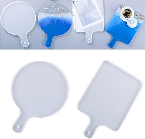 Moldes de resina, moldes de epoxi, moldes de resina de silicona, moldes de bandeja para resina epoxi, moldes para fundición de resina (2 piezas)