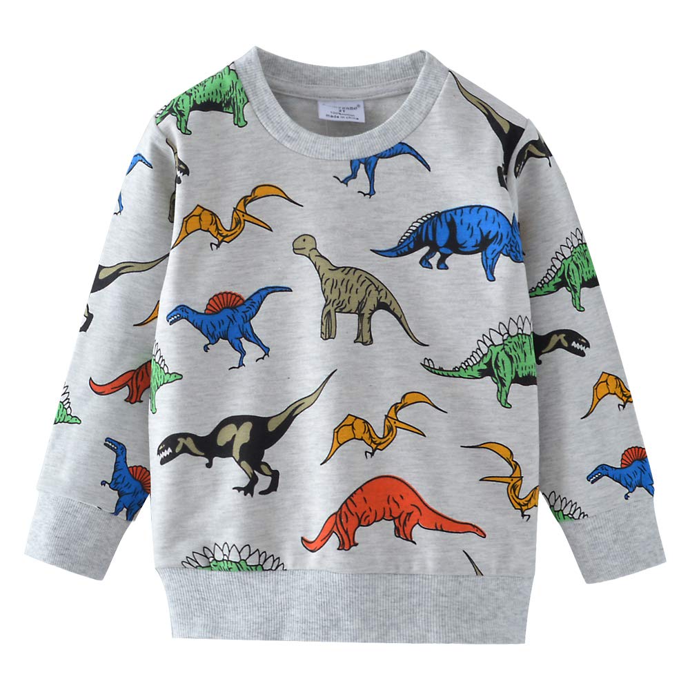 Popshion Toddler Boys Sweatshirt Cotton Lightweight Kids Winter Warm Sweater Crewneck Pullover Tops
