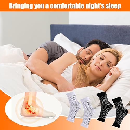 Miniatura 6 de FULANDL 6 pares de calcetines de neuropatía para mujeres y hombres, soporte de tobillo, mangas de pie, calcetines de compresión sin dedos para
