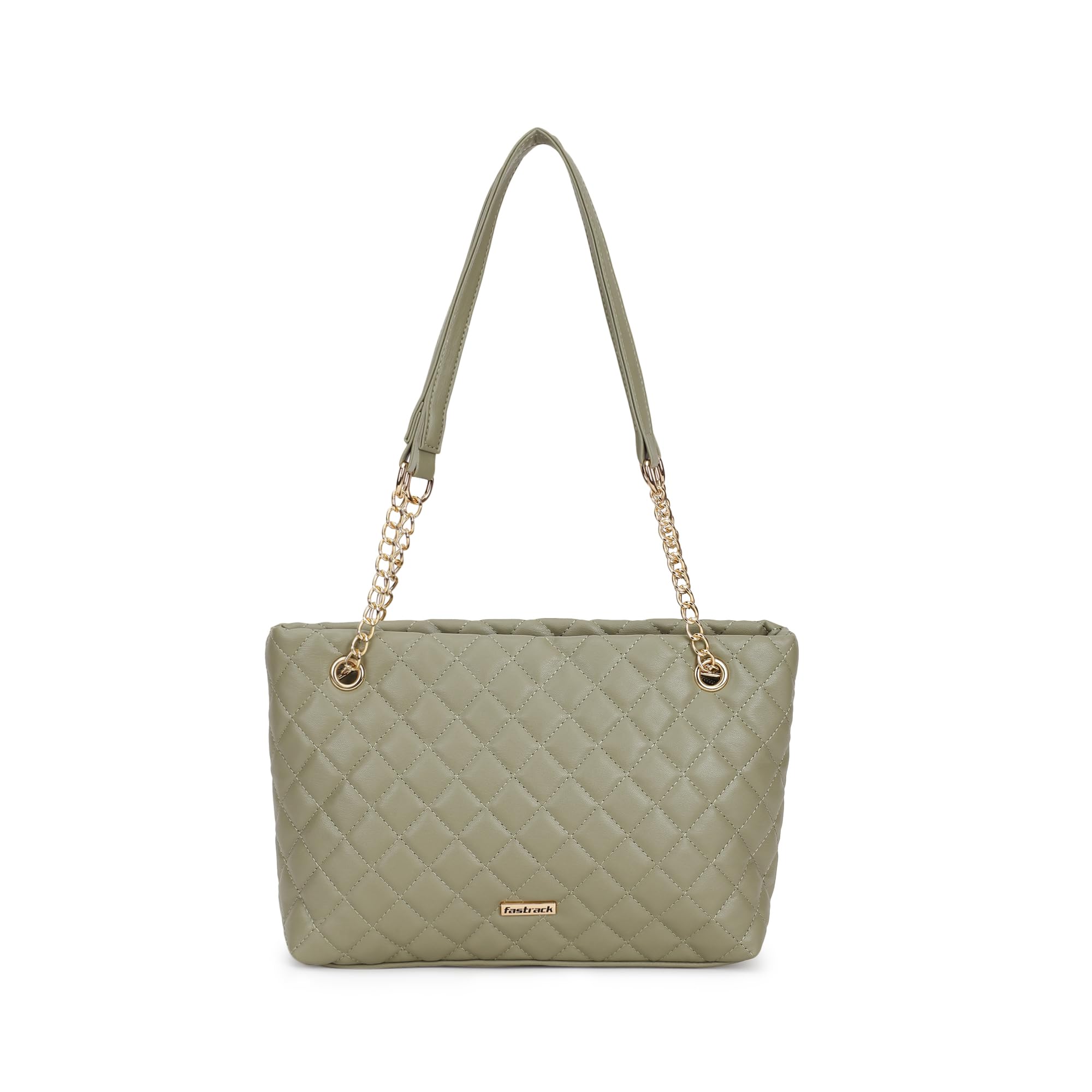 Fastrack Quilted Shoulder Bag for Girls, Ladies and Women | Comes with Gold Link Chain Straps | Trendy and Casual Handbag for Women | Made Up of Semi - PU Leather (B0D9BKY3ZC) Amazon Price History, Amazon Price Tracker
