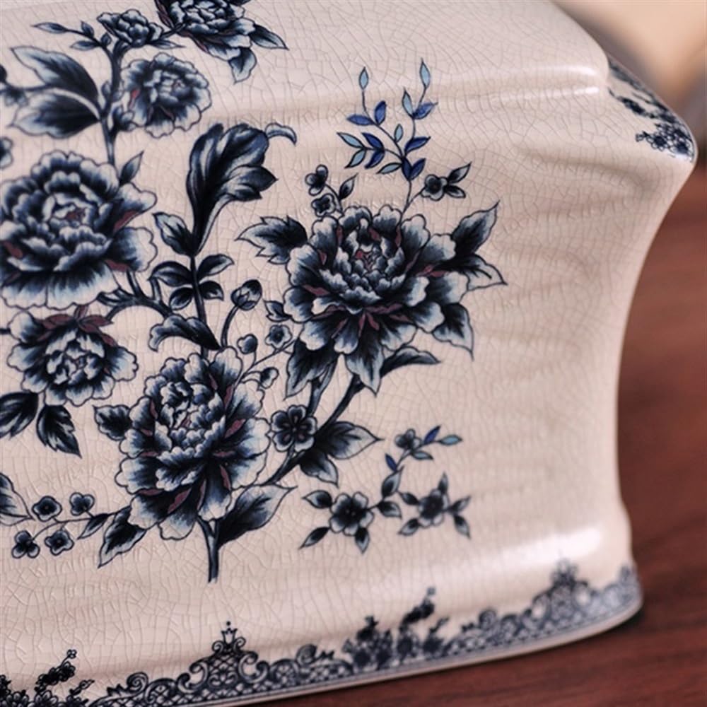 Pudełko na chusteczki ozdobne ceramiczne pudełko na chusteczki uchwyt na pudełko na chusteczki dozownik na chusteczki chiński uchwyt na serwetki do łazienki sypialnia salon pudełko na