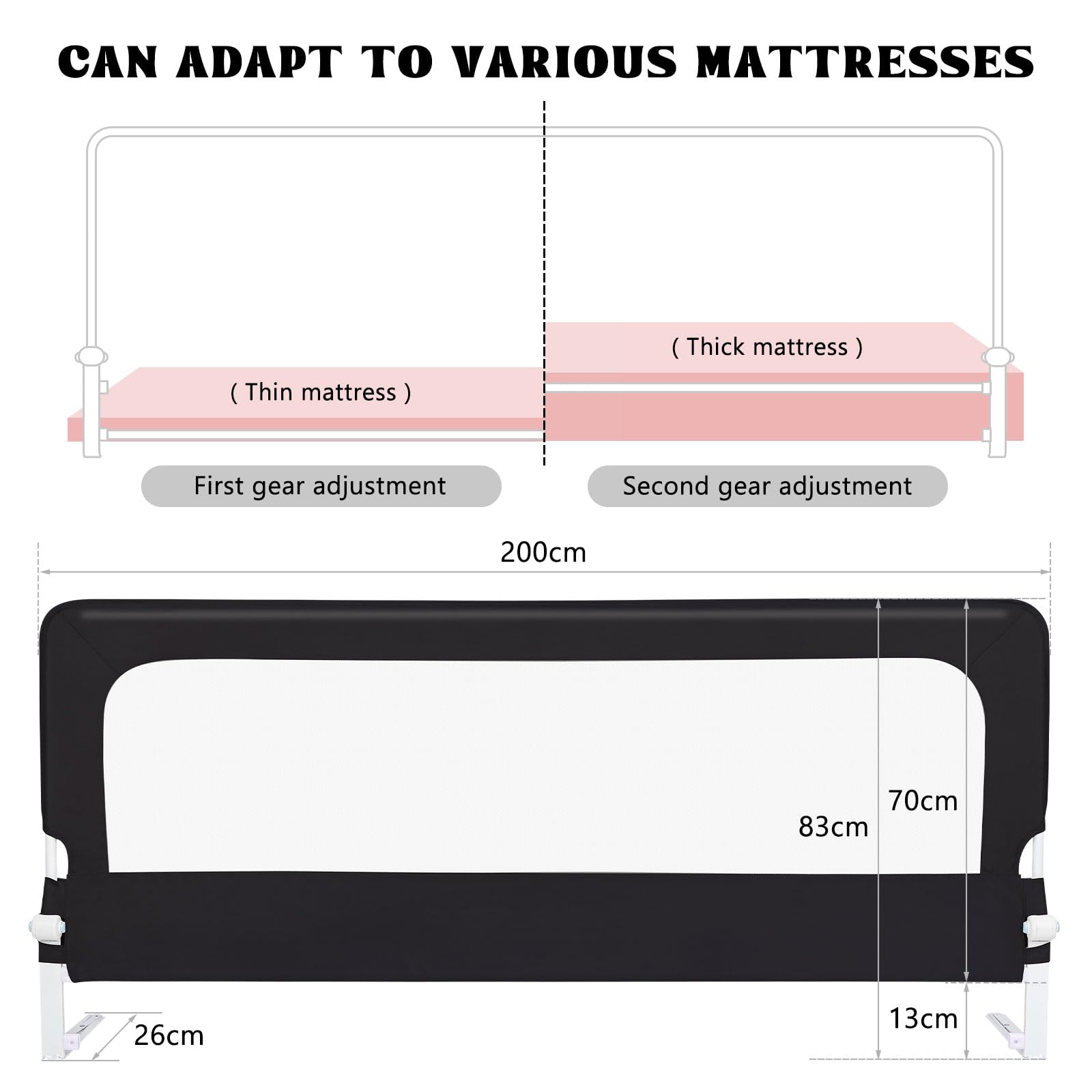 Barriera da letto con tasche, barriera di sicurezza per bambini, letto bambino, bambino letto, letto guard,bed rail for toddlers,barriera di protezione per letto per bambini che può essere sollevata