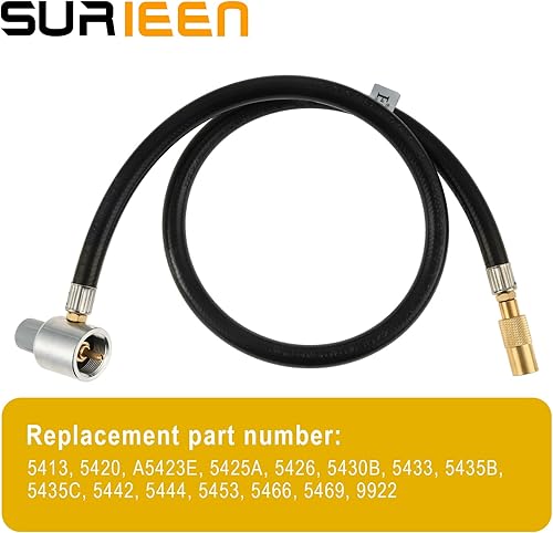 Miniatura 5 de 5430 Manguera de extensión reguladora de propano de 3 pies, regulador de propano con conector de cilindro de 1 libra, compatible con Coleman Classic