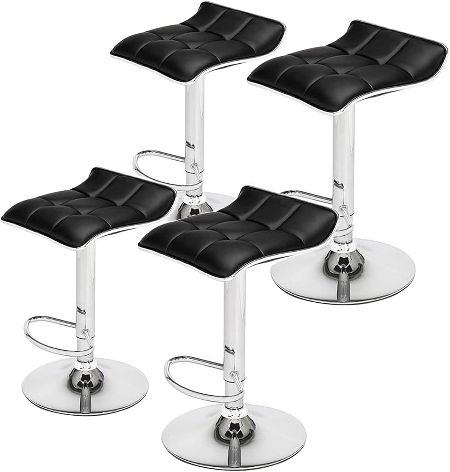 FGHTH Bar Stools Set of 4 PU Leather Barstools for Kitchen