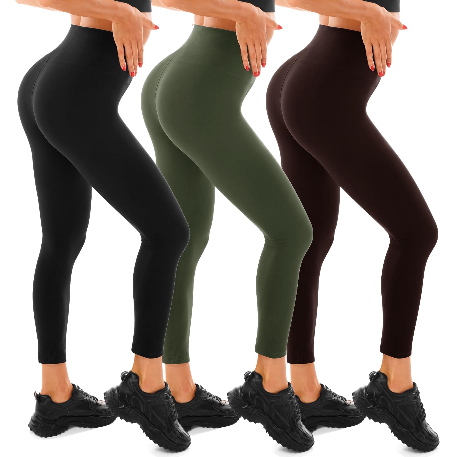 Walifrey Leggings da Donna, a Vita Alta, Tessuto Opaco, per Sport, Palestra, Yoga