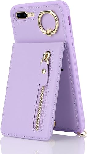 Miniatura 6 de DEYHU Funda para iPhone 7 Plus8 Plus con tarjetero para mujer, iPhone 7 Plus8 Plus, cartera con correa y ranuras para tarjetas de crédito, bandolera
