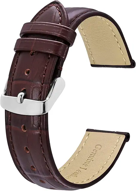 Alligator Embossed Leather Watch Straps - 18mm, 20mm, 22mm, 24mm Widths