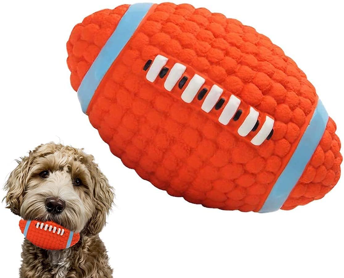 SSM PET MART Dog Latex Squeaky Rugby Ball Toy Inbuilt Loud Noise Squeaky Sound Toy for Dogs and Puppies (B0BZRMC85M) Amazon Price History, Amazon Price Tracker