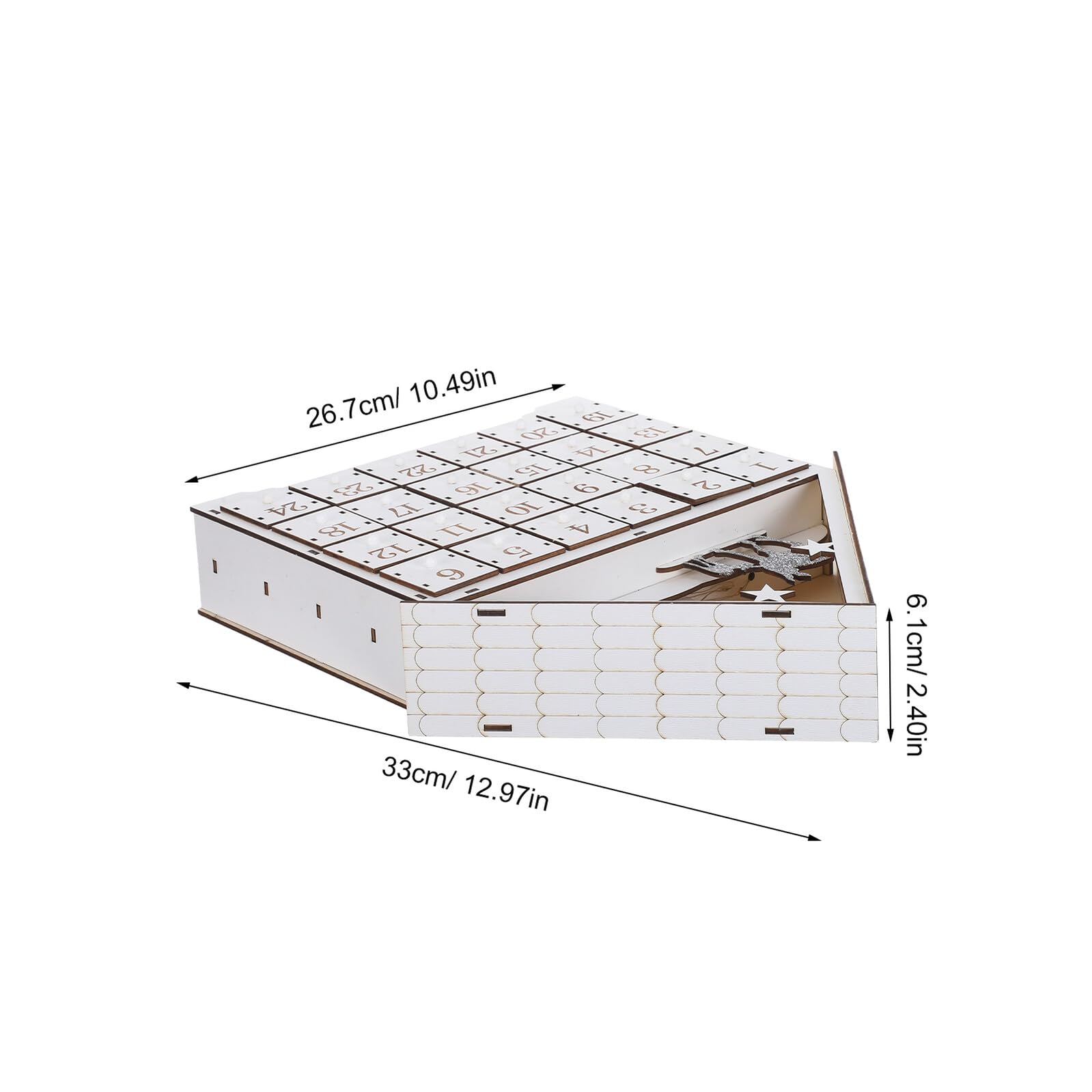 Calendario Avvento Legno Casa LED con Ricaricabili Decorazione Natalizia Conto alla Rovescia per Famiglie e Uffici Lampada Festiva Forma di Casa con Renne