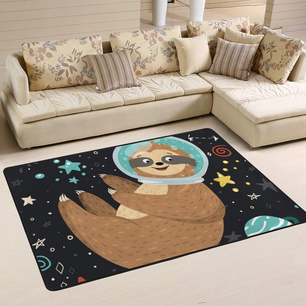 Grand tapis de salon astronaute dessin animé humour pour chambre enfant