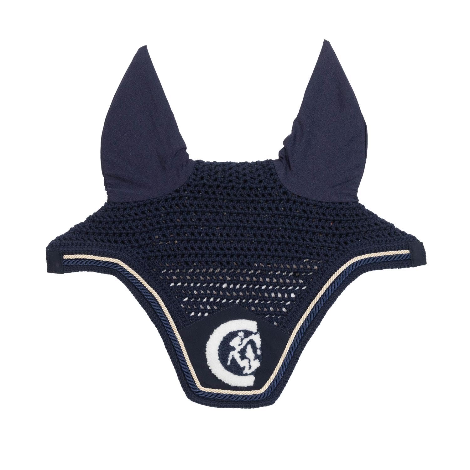 Bonnet anti-mouche Wellington cheval marine Full protection oreilles logo 3D rope