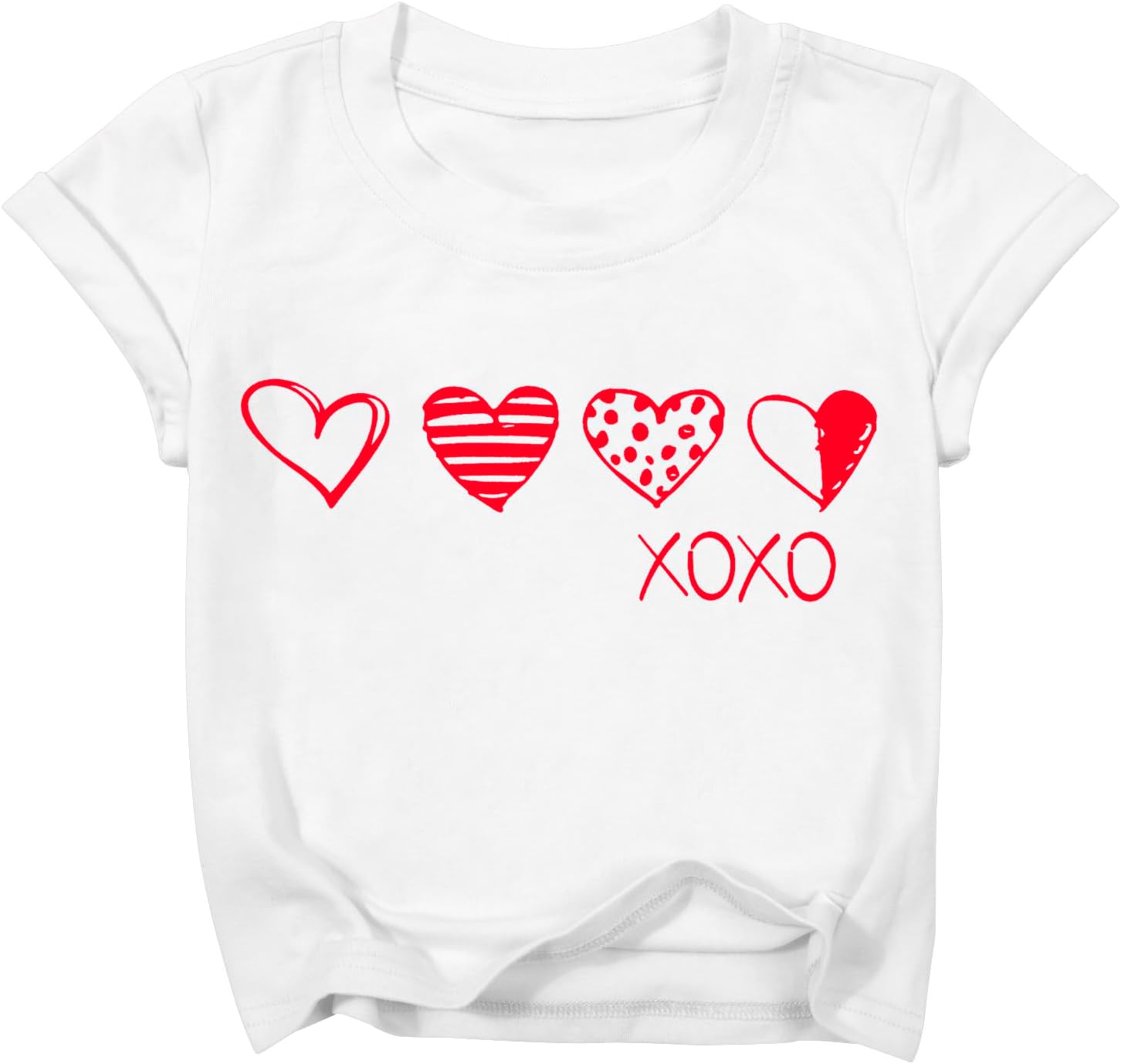 Girls Valentines Day Shirt Toddler Boy Valentines T Shirt Kids Summer Short Sleeve Tops XOXO Love Heart Graphic Tees
