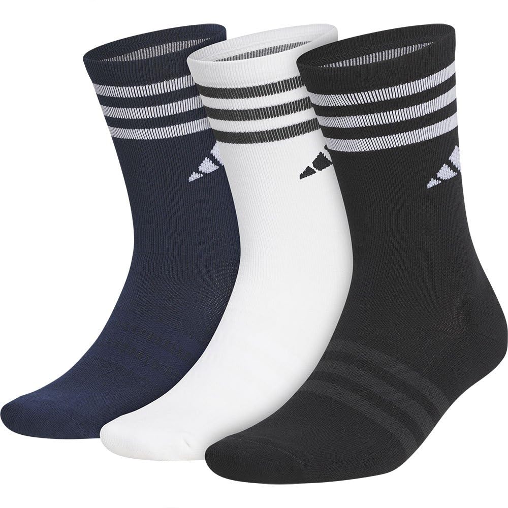 adidas Golf Golf 3P Crew Length Cushion Socks, Men's, multicolor, Onesize