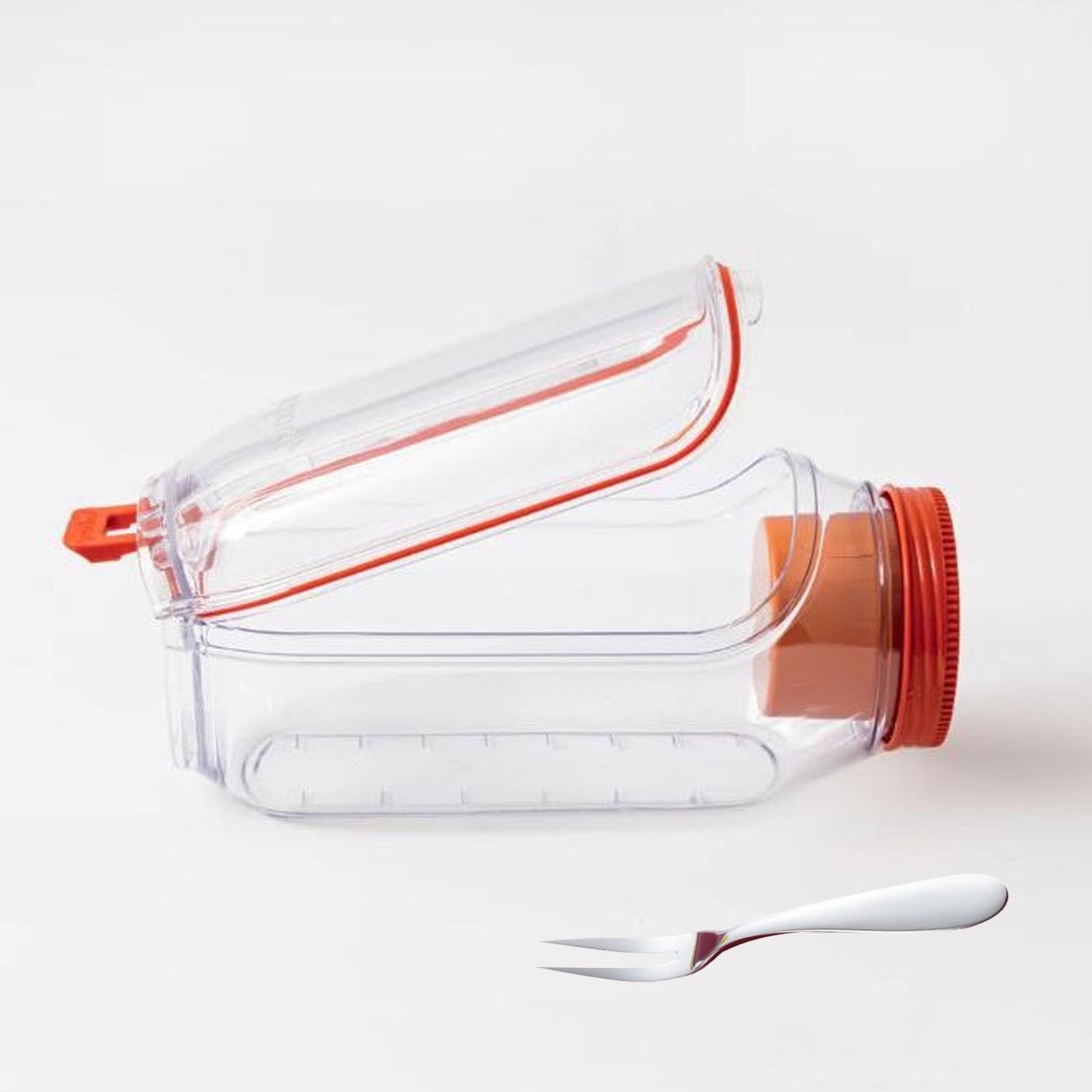 Mnjkyi Orange Salad Jar, Salad Jar For Lunch With Side Opening Leakproof Dressing Compartment, Portable Snack Box With Lid, Lids Meal Prep, Suitable For Home Outdoor Travel And Party(Orange)