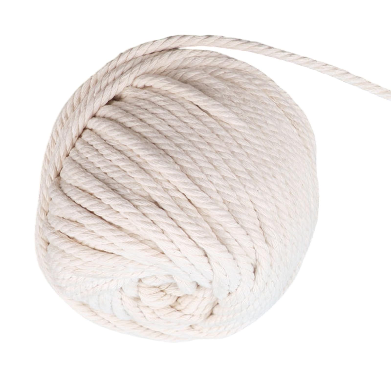 Tsophreniq Natural Cotton Cord for Crafting and Home Decor Projects in Multiple Thicknesses Cotton Plaited Cord