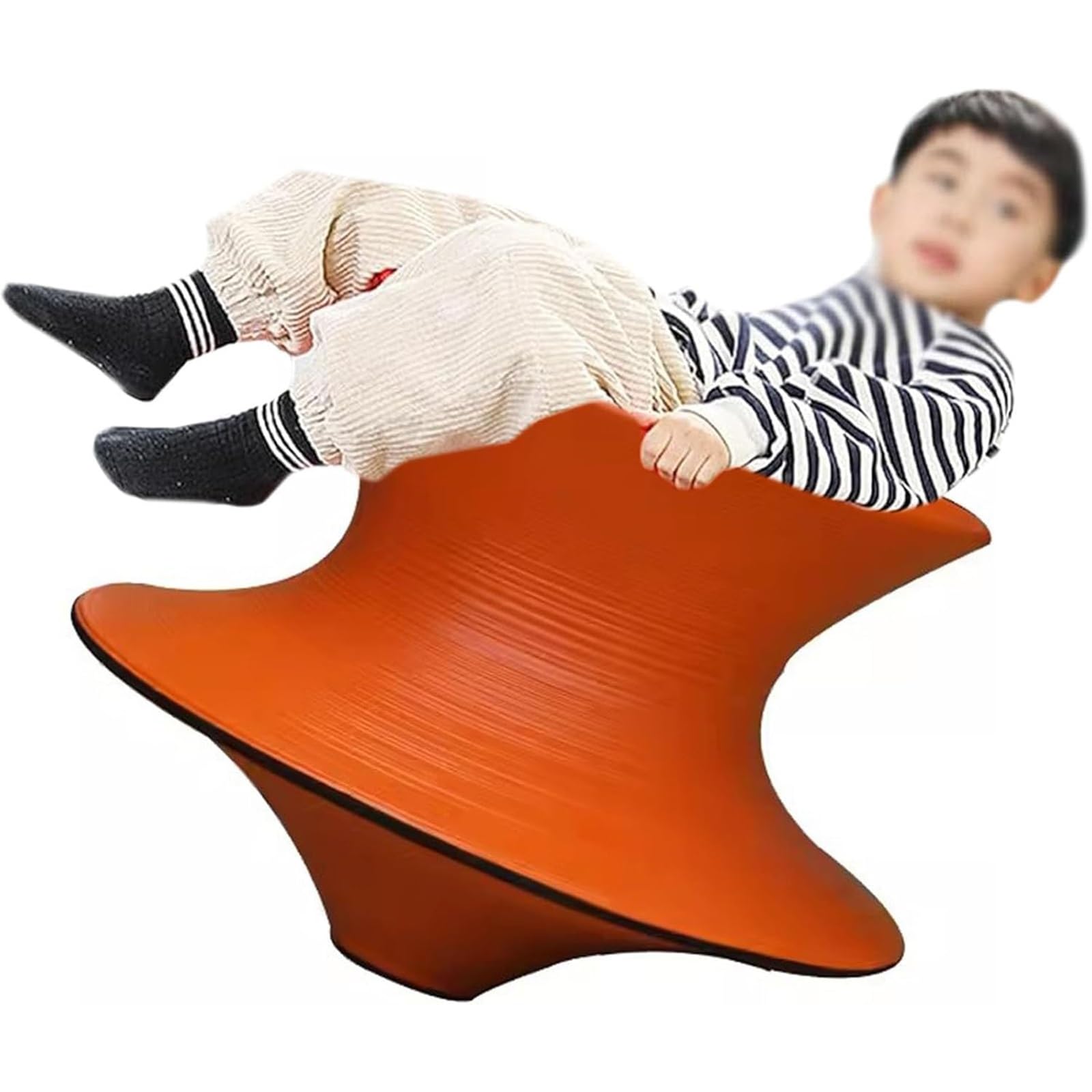 MZZKFC 6-8 Years Old Children's 360° Spins Stool, Indoor/Outdoor FRP Gyro Chair Safe Durable, Heavy Duty Kids Sense Sports Equipment for Home/School & Mall(Orange 19.3 in Tall)