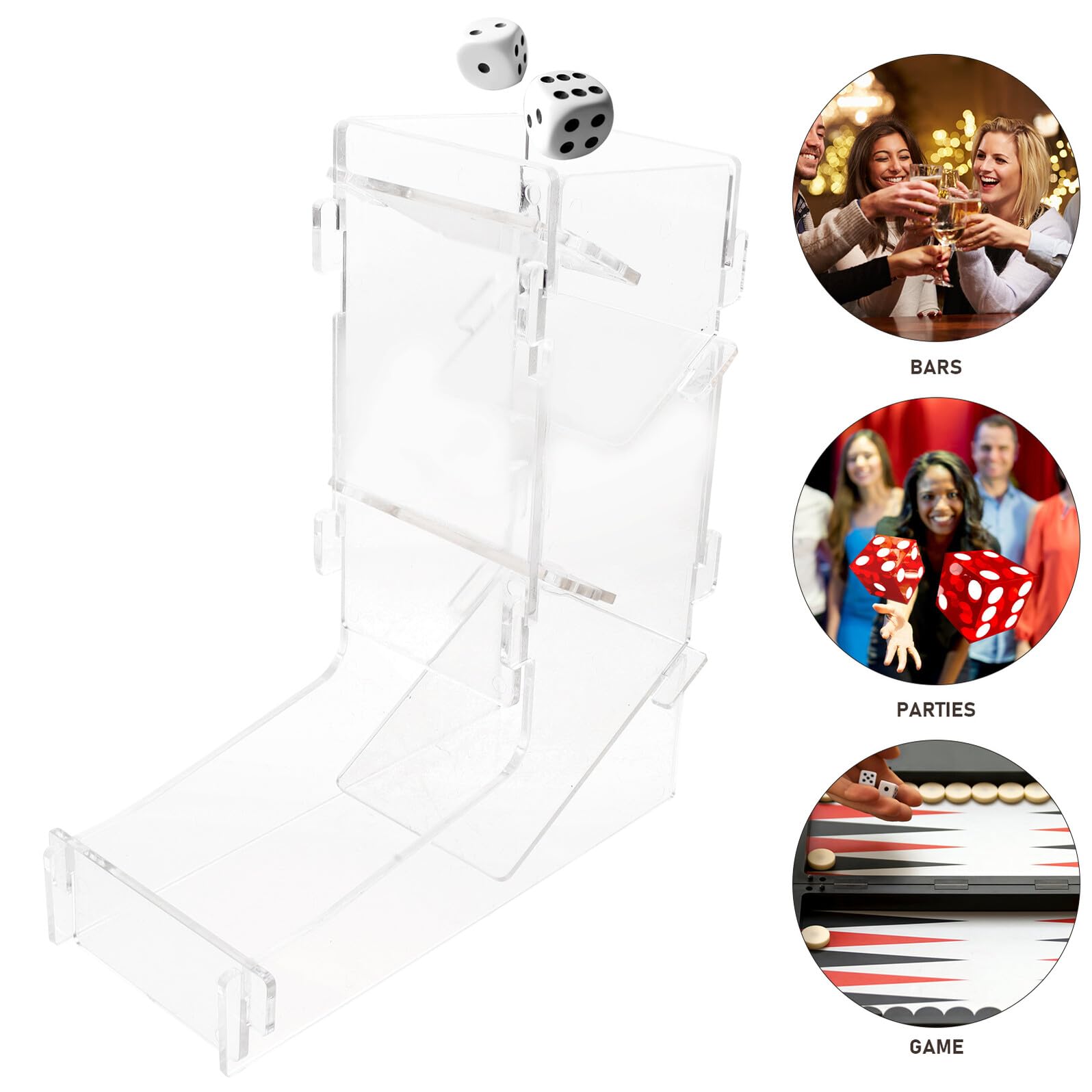 Tour de Dés Pratique Portable en Acrylique pour Jeux de Société