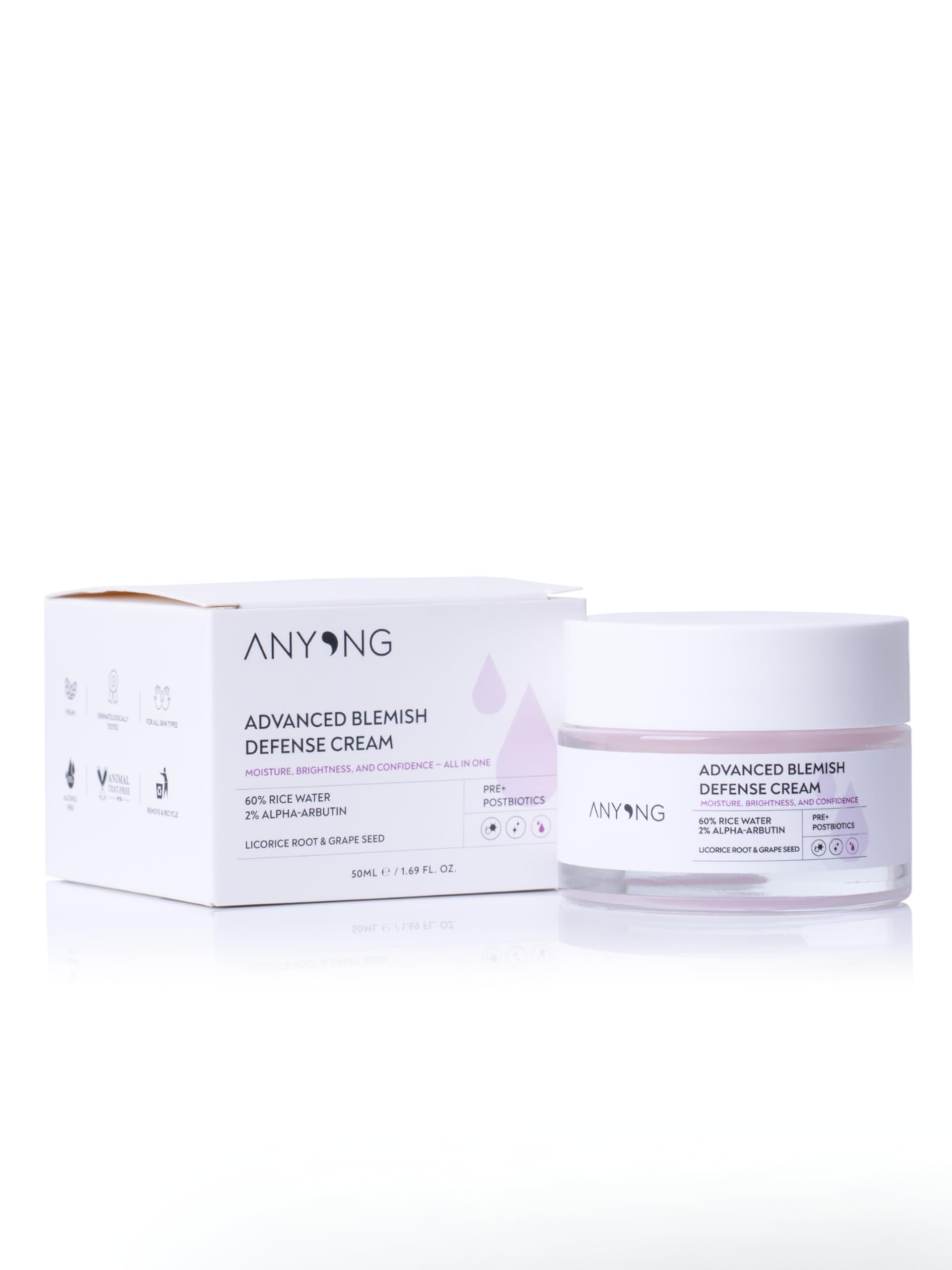 Anyong Geliştirilmiş Leke Karşıtı, Aydınlatıcı, Nemlendirici Krem 50 ml (%60 Pirinç Suyu &%2 Alfa Arbutin)