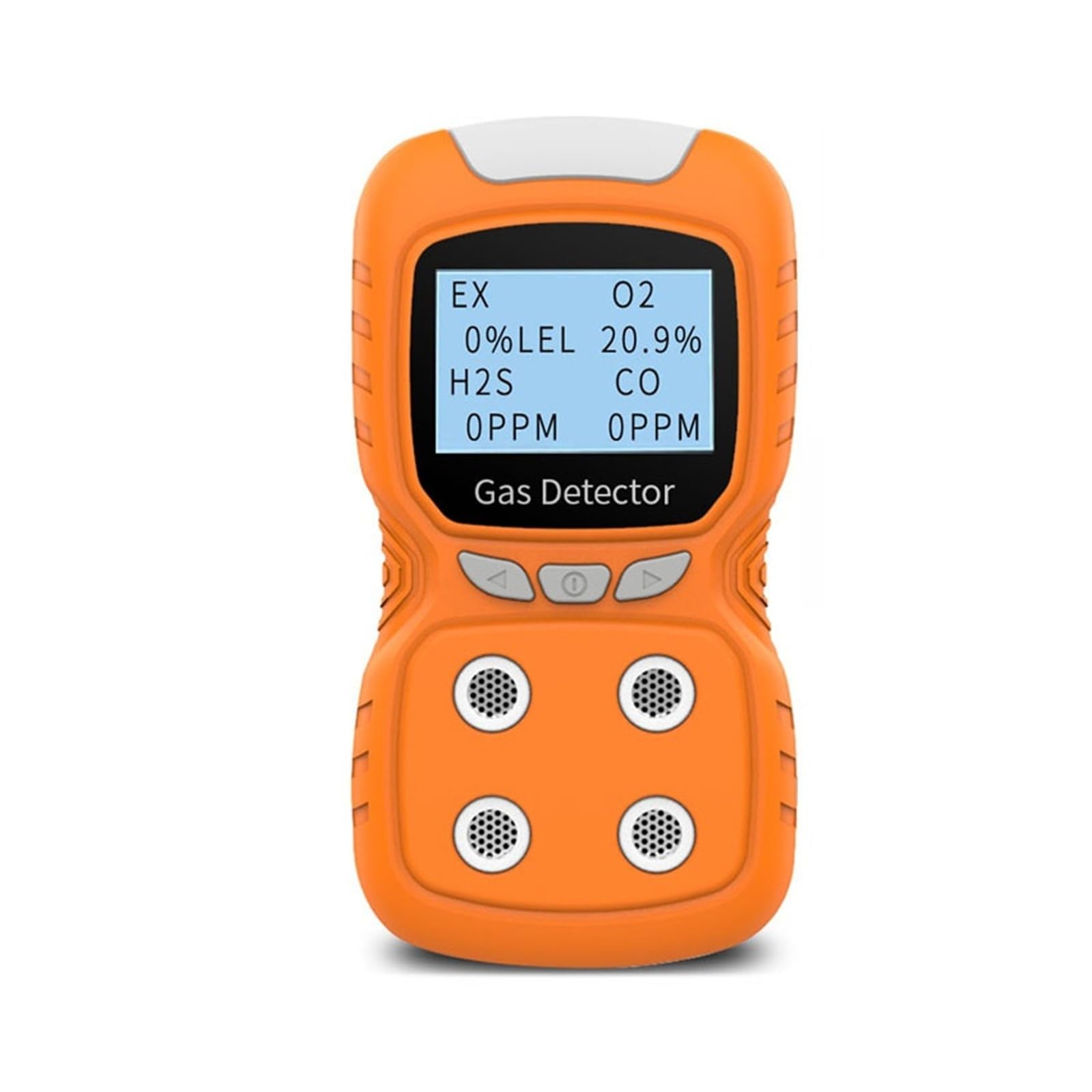 Rilevatore di gas multi portatile 4 in 1 con display LCD digitale Allarme O2, CO, H2S, Analizzatore tester sensore gas LEL Date in tempo reale