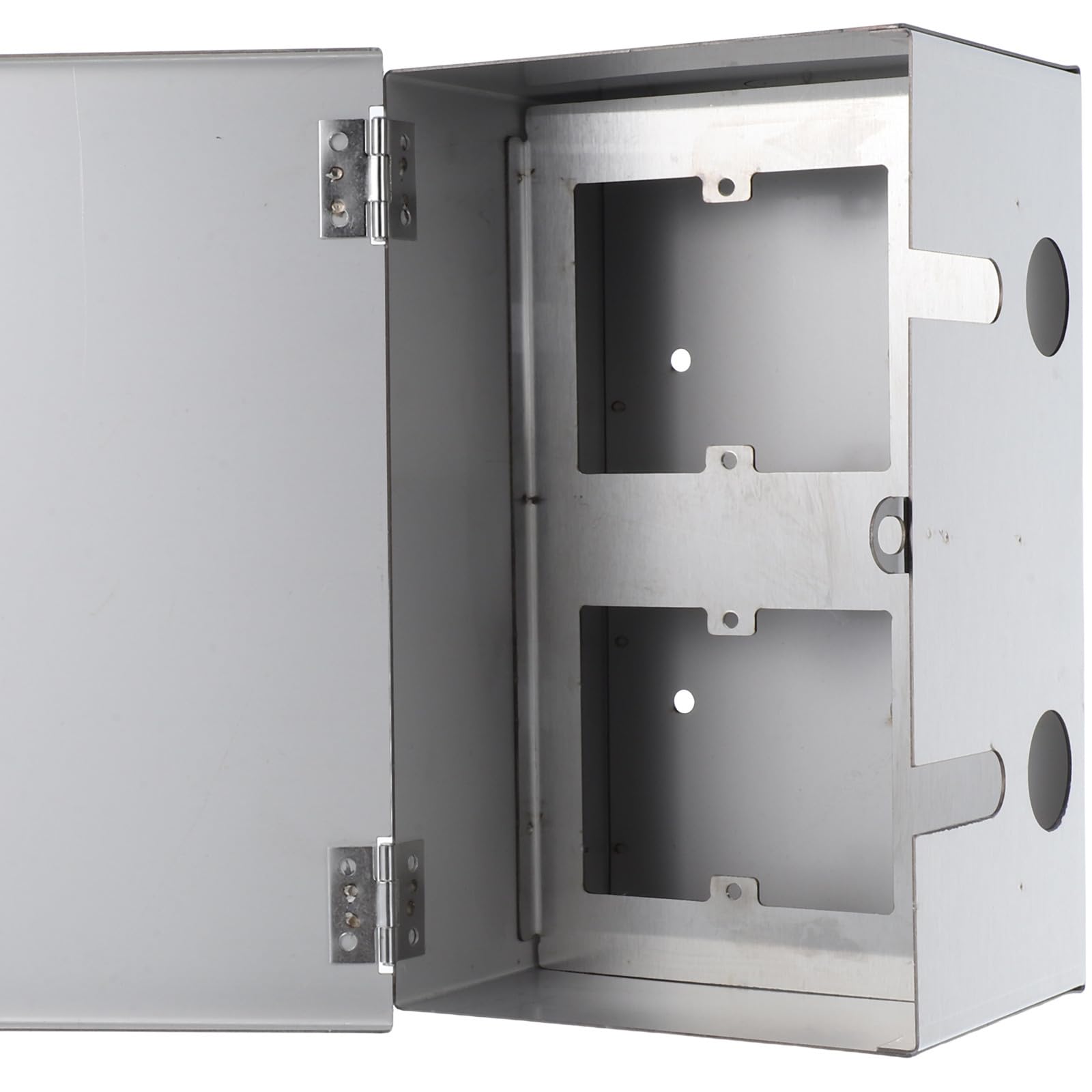 Zerodeko Caja Eléctrica Exterior, Protector de Enchufe Exterior, Acero Inoxidable, Ip45, Cerradura, Plata, para Exteriores y Parques