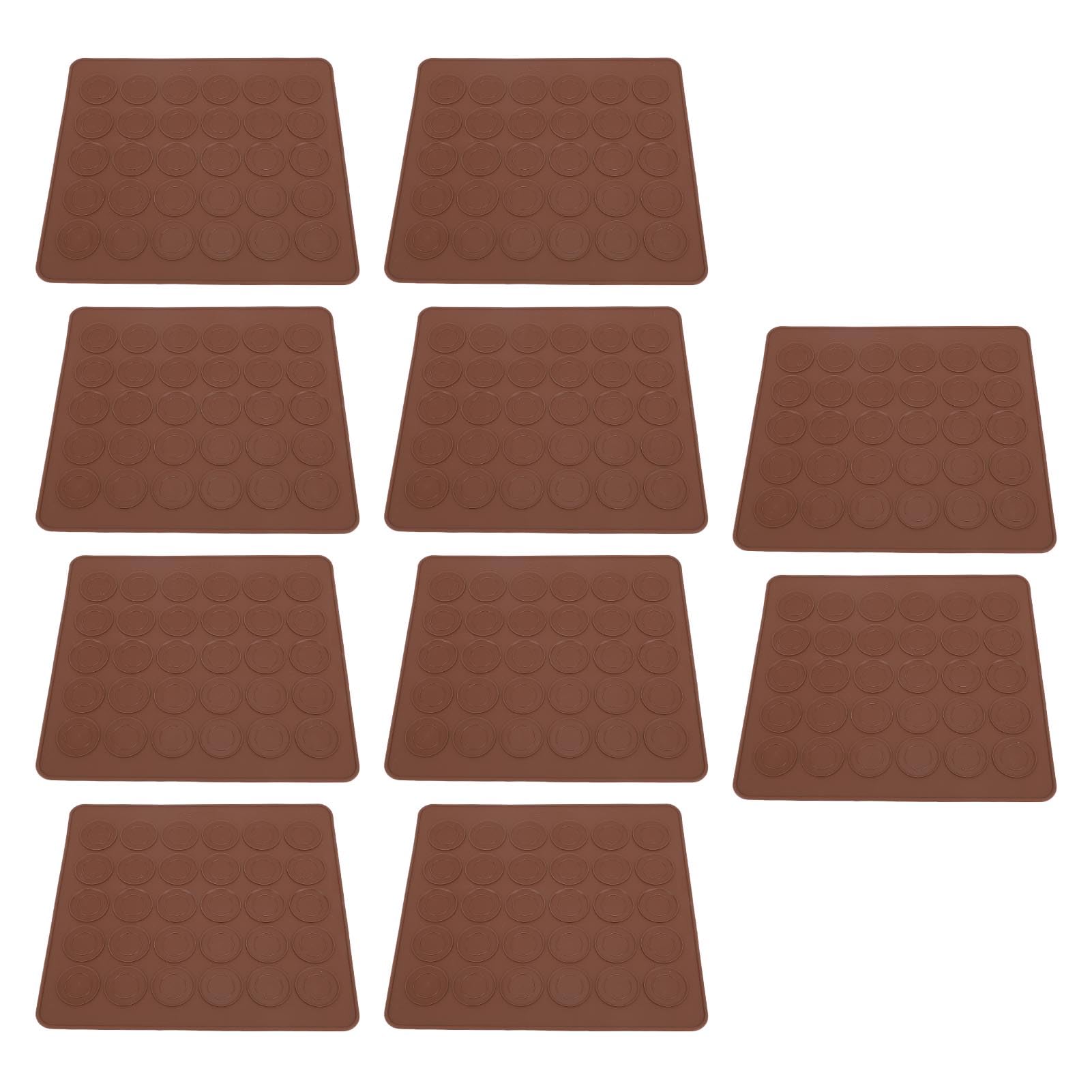 Mat macaron en silicone grande capacité à pâtisserie sans bâton 10 feuilles de boulangerie de macaron ronde pour la cuisson de macaron familiale
