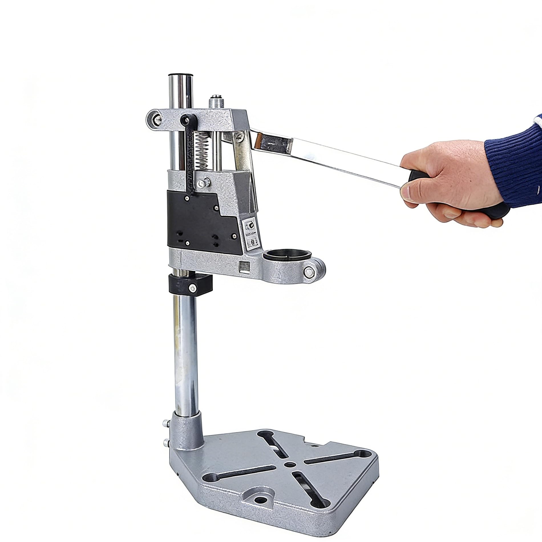 Soporte Taladro, Prensa de Banco, Taladro Vertical con Columna Redonda y Mordaza de Regalo, 150 x 240 x 400 mm, para Bricolaje, Carpintería, Reparar
