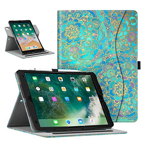 FINTIE Case for iPad Air (3rd Gen) 10.5" 2019 / iPad Pro 10.5" 2017 - [Corner Protection] 360 Degree Rotating Smart Protective Stand Cover with Pocket, Pencil Holder, Auto Sleep/Wake, Shades of Blue