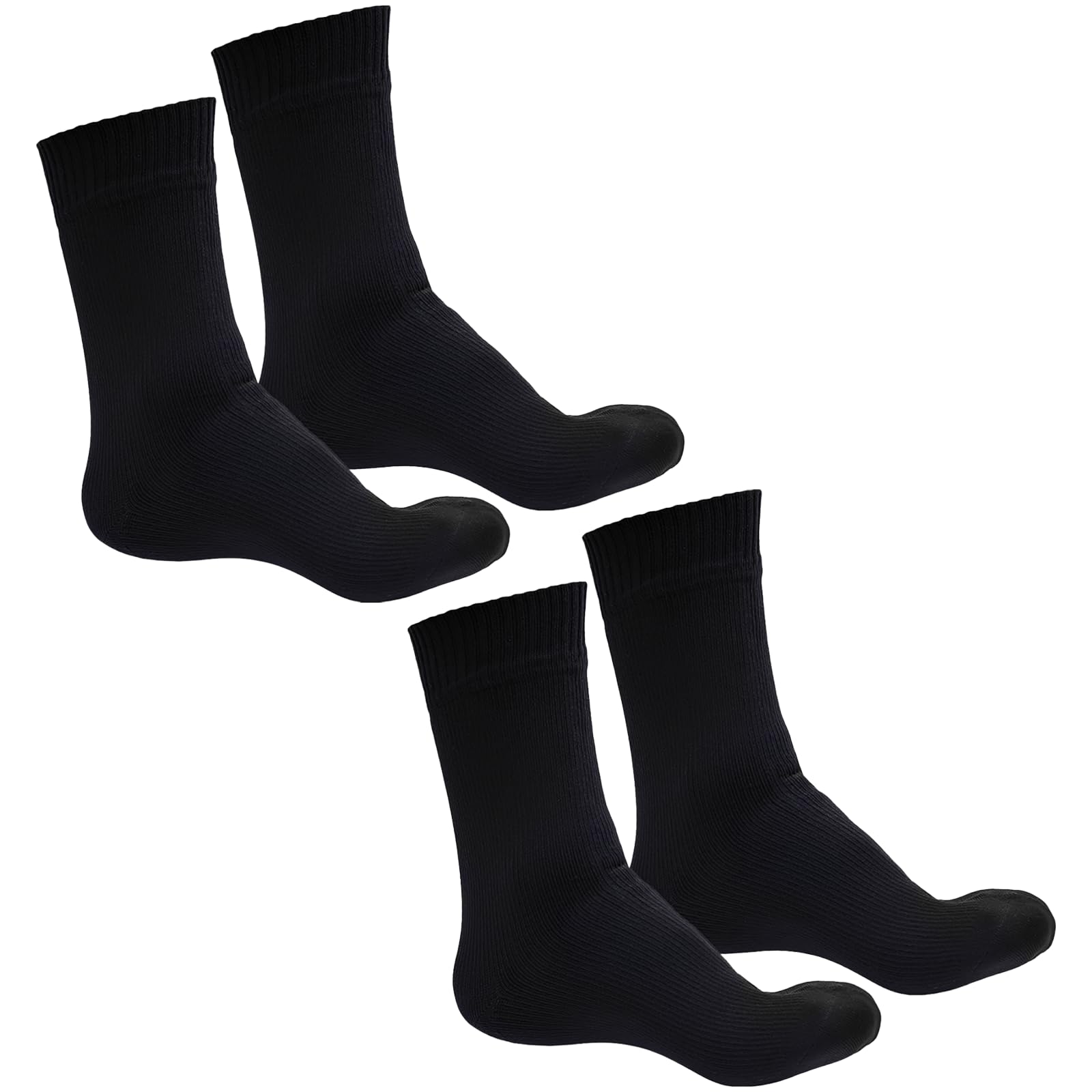 2 paia di calzini impermeabili per uomo e donna, traspiranti, per escursionismo, impermeabili, taglia L, US 9.5-12/EU 43-46, nero