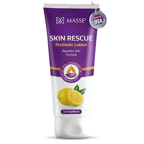 Massey's Skin Rescue Probiotics Lotion - Loción diaria para hombres y mujeres - Aroma refrescante a limón - Humedad no grasa para una piel suave y