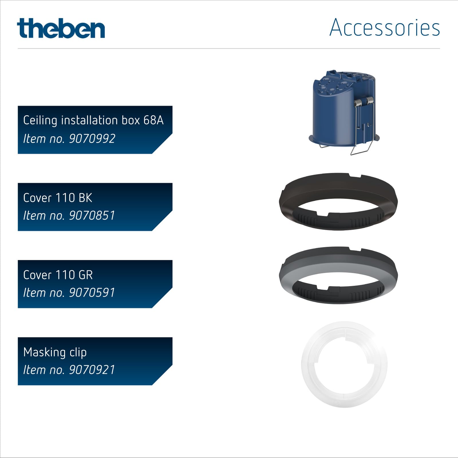 Theben 2089000 theRonda P360 KNX UP WH rilevatore di presenza PIR 2 canali | incasso a soffitto, KNX, area di rilevamento circolare 360°, 24 m/452 m², 2 canali luce, 2 canali presenza per HVAC, bianco
