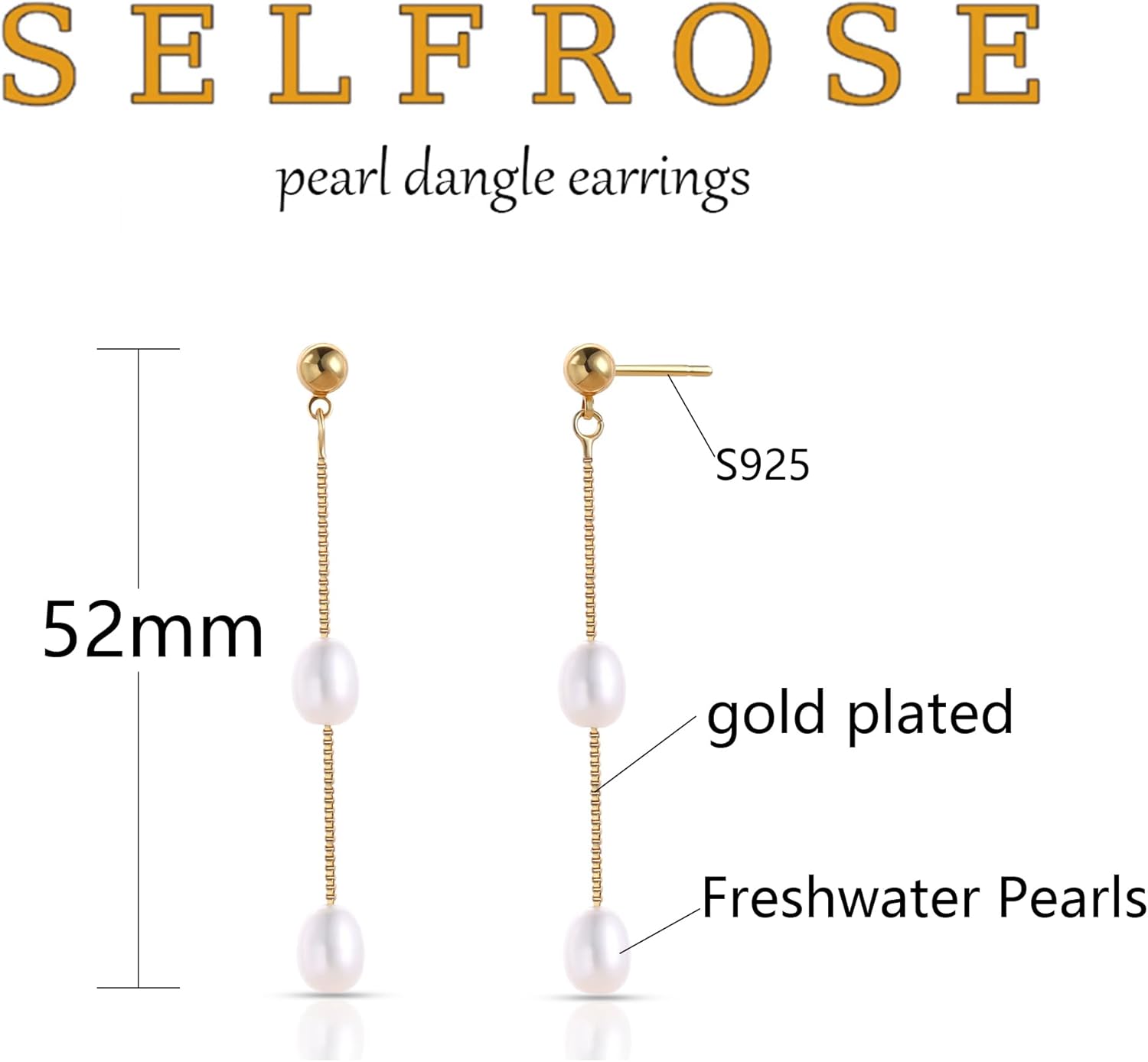 Silver Earrings for Women,Dainty Dangle Earrings Silver Plated Drop Earrings for Women Trendy Hypoallergenic CZ Stud Earrings Wedding Pearl Earrings Dangling Cute Small Hoop Earrings Jewelry - Image 4