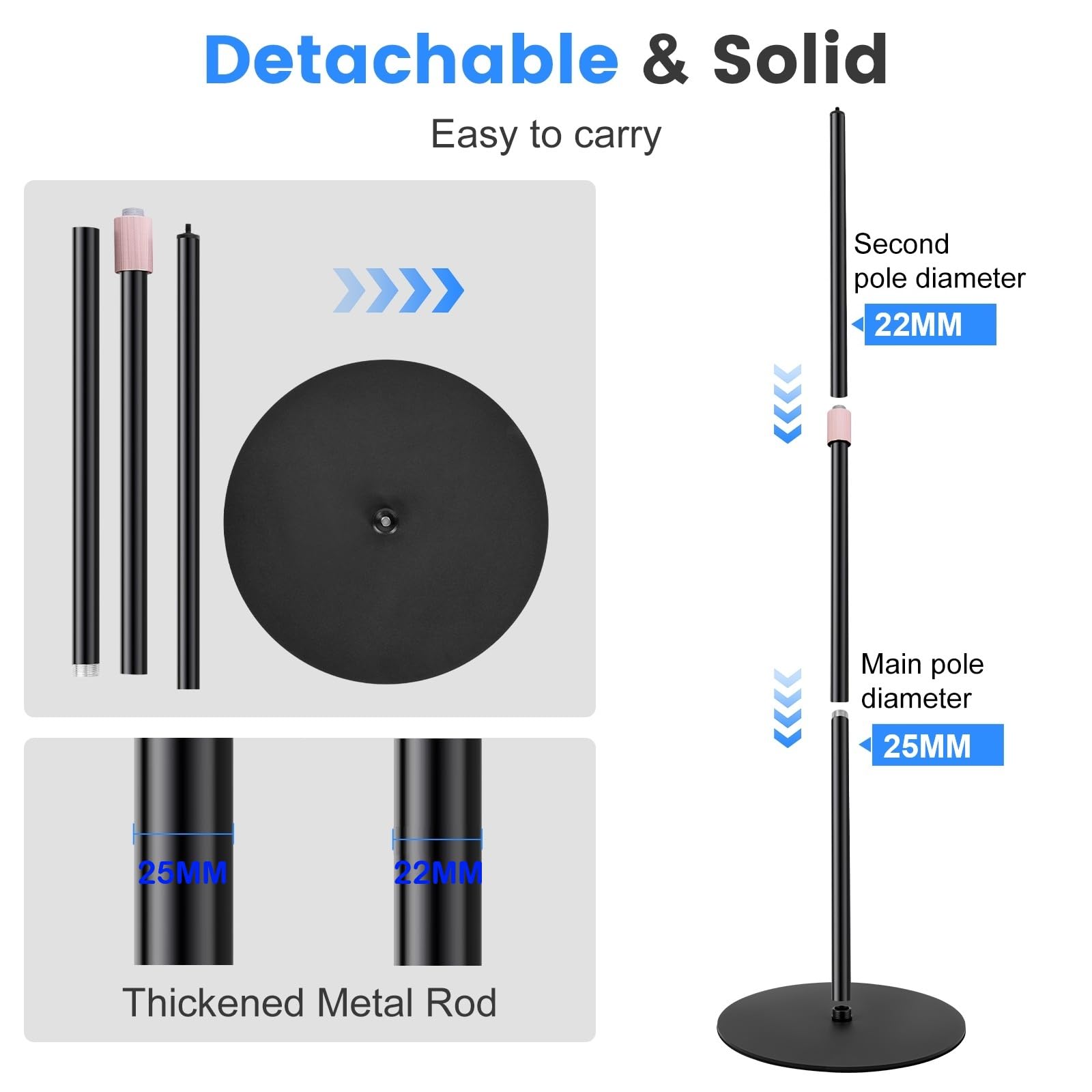Supporto da terra per webcam da 160 cm, compatibile con OBSBOT Tiny 2/Tiny SE/Meet-2-4K/Meet SE/Meet Webcam