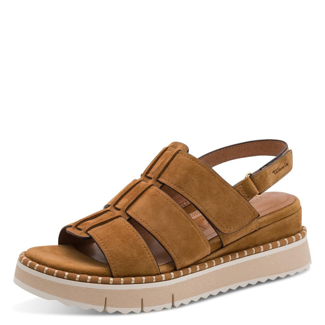 Tamaris Women’s sandal with wedge heel brown 4 UK