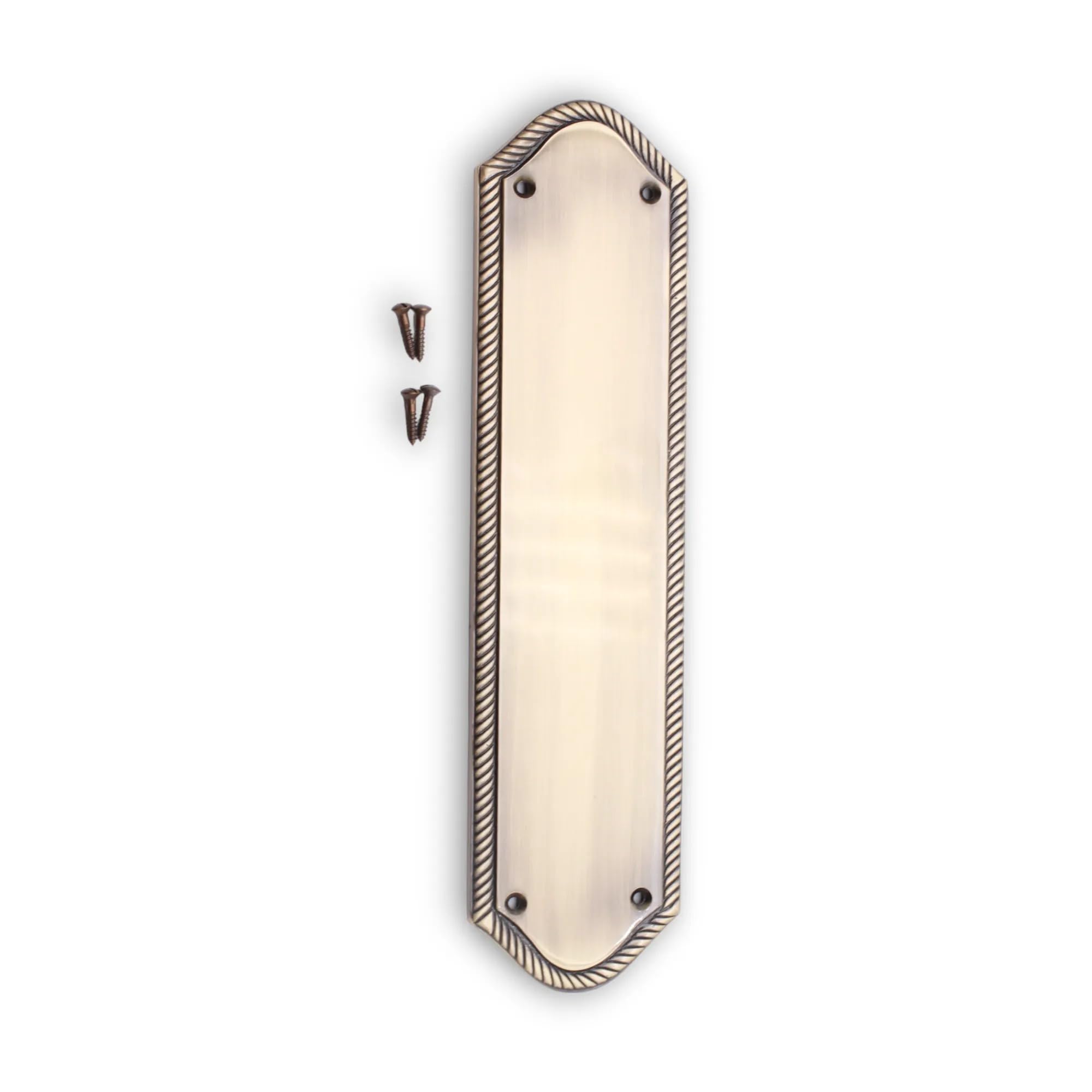 Infinity Decor Plaque de protection en laiton antique avec bords torsadés style géorgien 300 x 75 mm – Idéal pour porte intérieure ou extérieure