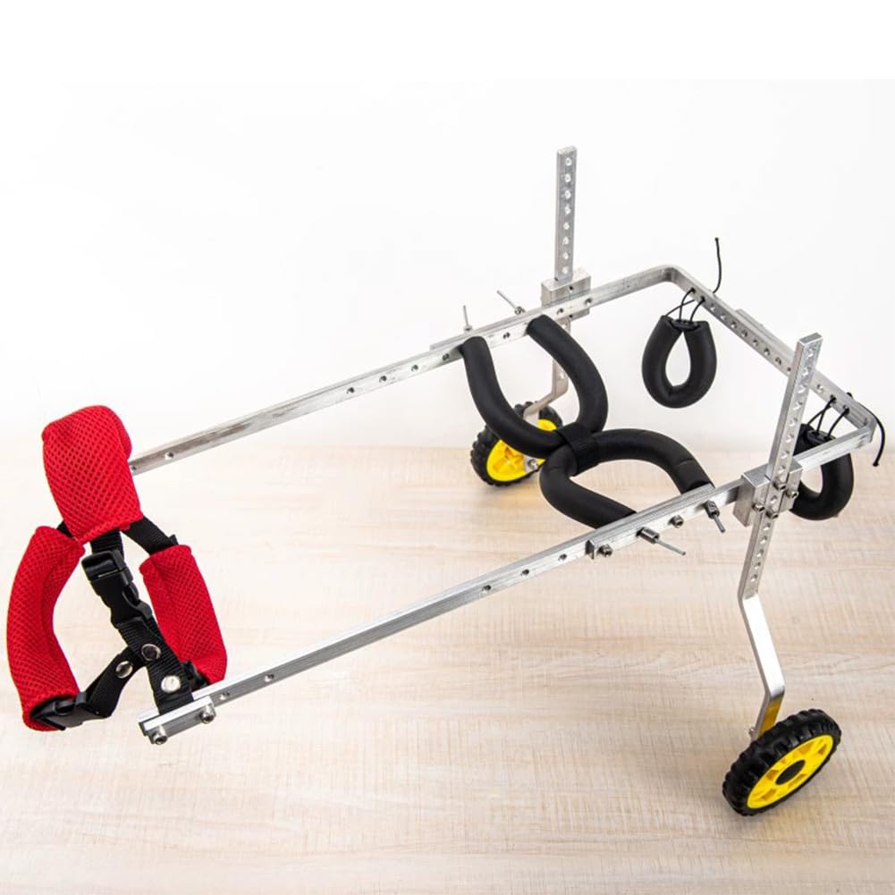 Silla de ruedas ajustable para perros pequeños, soporte metálico de cadera con 4 ruedas