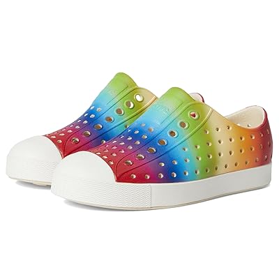 Native Shoes Kids Jefferson Print (Little Kid/Big Kid) Kids Shoes Bone White/Shell White/Rainbow Gradient
