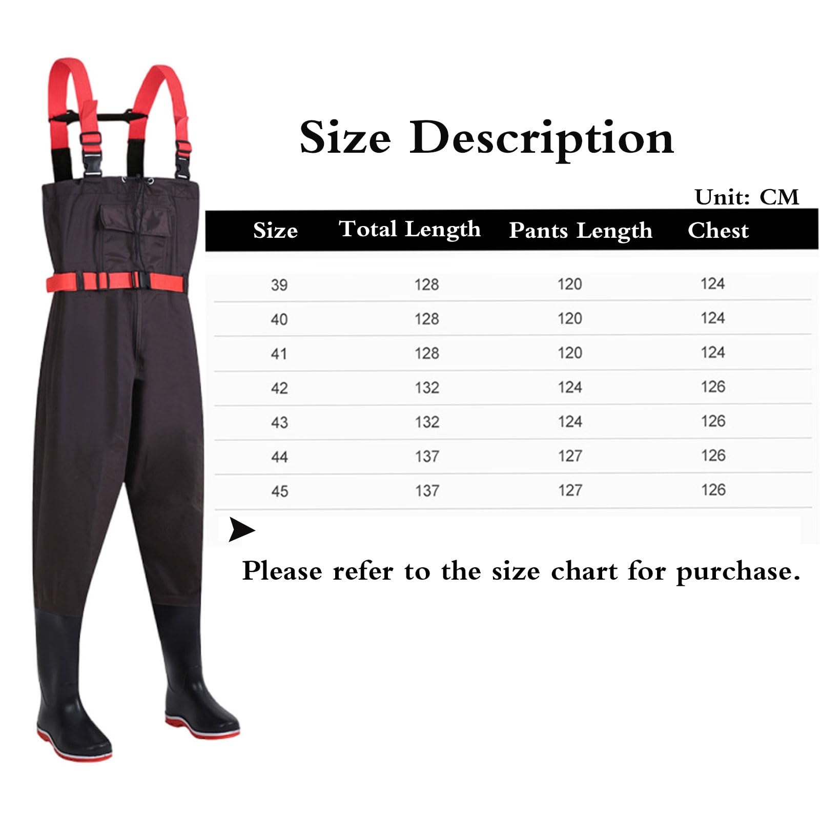 Waders de Poitrine de Chasse avec Bottes,Pêche Waders Cuissardes,Waders de Poitrine de pêche,Waders Peche Homme,imperméable,Respirant,pêcher sur l'eau,pour Pêche et Chasse avec Poche