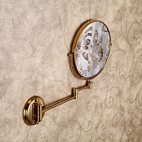 Weare Home Gold Finish 8-inch Round Wall Mounted 3x Magnifying Make up Mirror Bathroom Vanity Mirrors