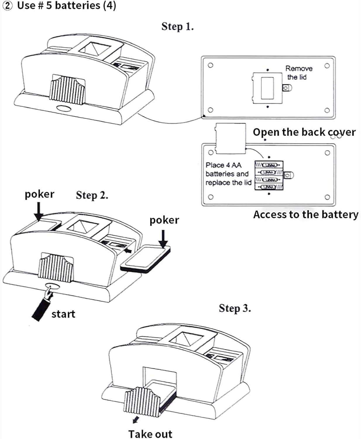 Automatic Card Shuffler, Portable Casino Card Shufflers, 1-2-Layer Battery Operated Electric Shuffling, 1-2 Decks of Cards Can Be Placed, Suitable for a ariety of Playing Card Specifications