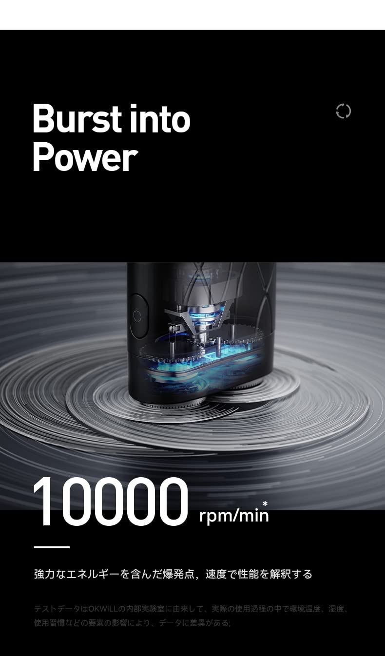 Amazon | OKWILL メンズ電動シェーバー ミニ携帯 乾湿両用 IPX7防水 