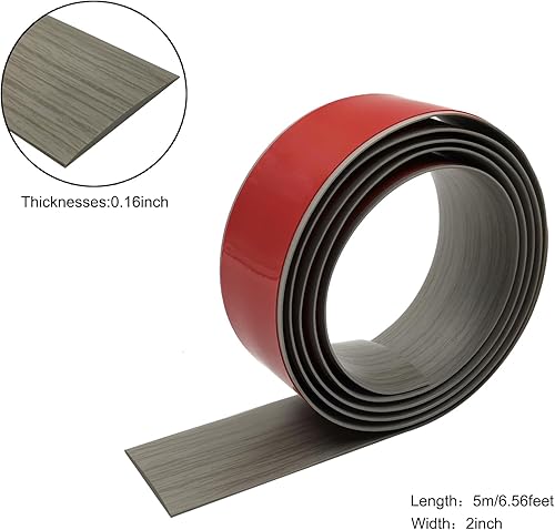 Miniatura 4 de Tira de transición de piso de 6.56 pies autoadhesiva de 2 pulgadas de ancho de alfombra a azulejos, tira de transición de piso de vinilo para madera