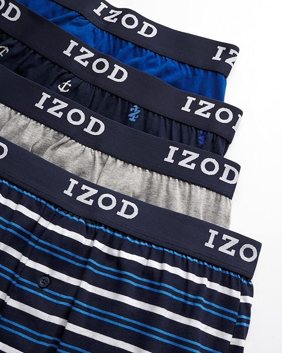 IZOD Men's Boxer Shorts - 8 Pack Classic Knit Mens Underwear Boxers with Functional Fly - Breathable Boxers for Men (M-2XL)2