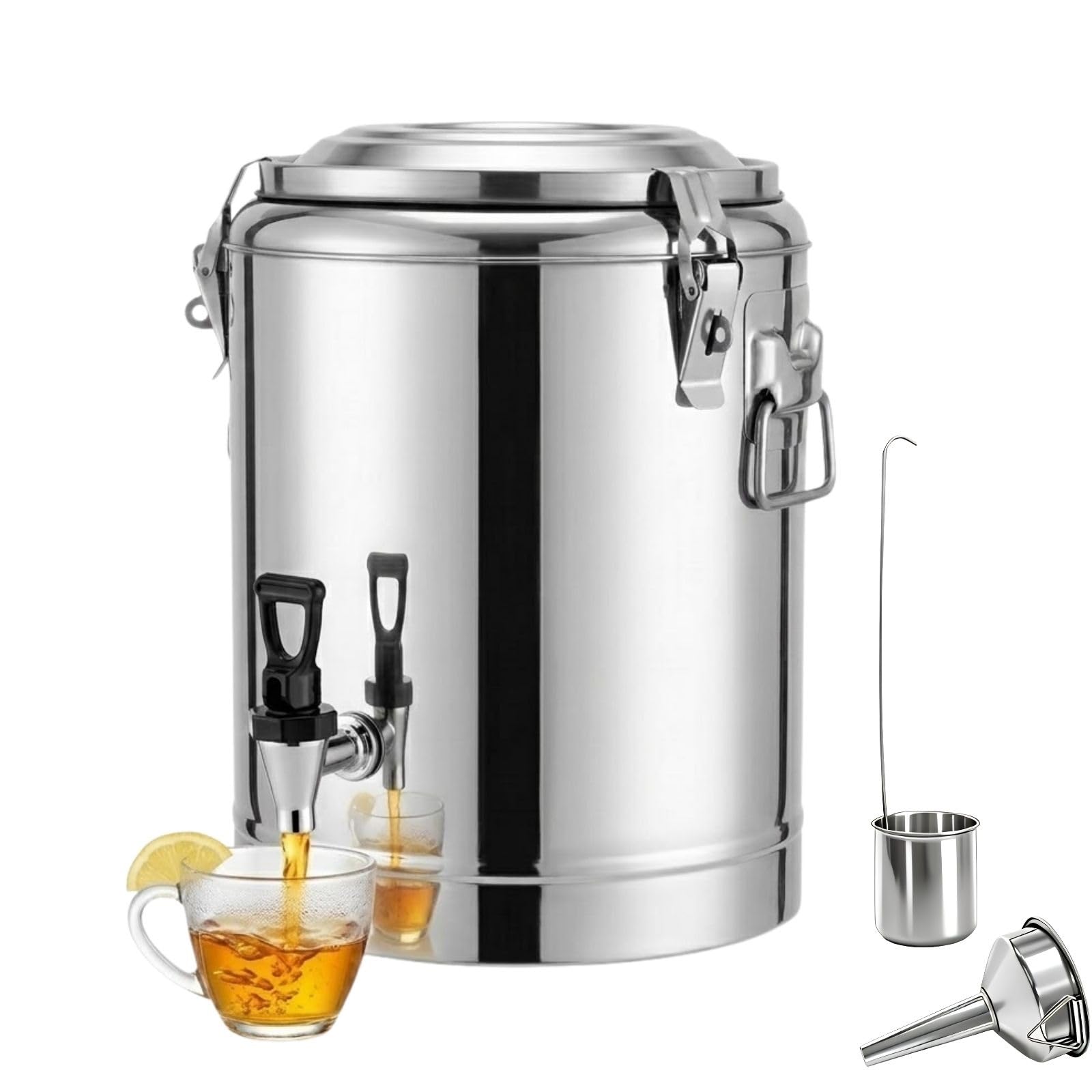 Cubo de acero inoxidable de 22L con grifo para transporte de leche y café