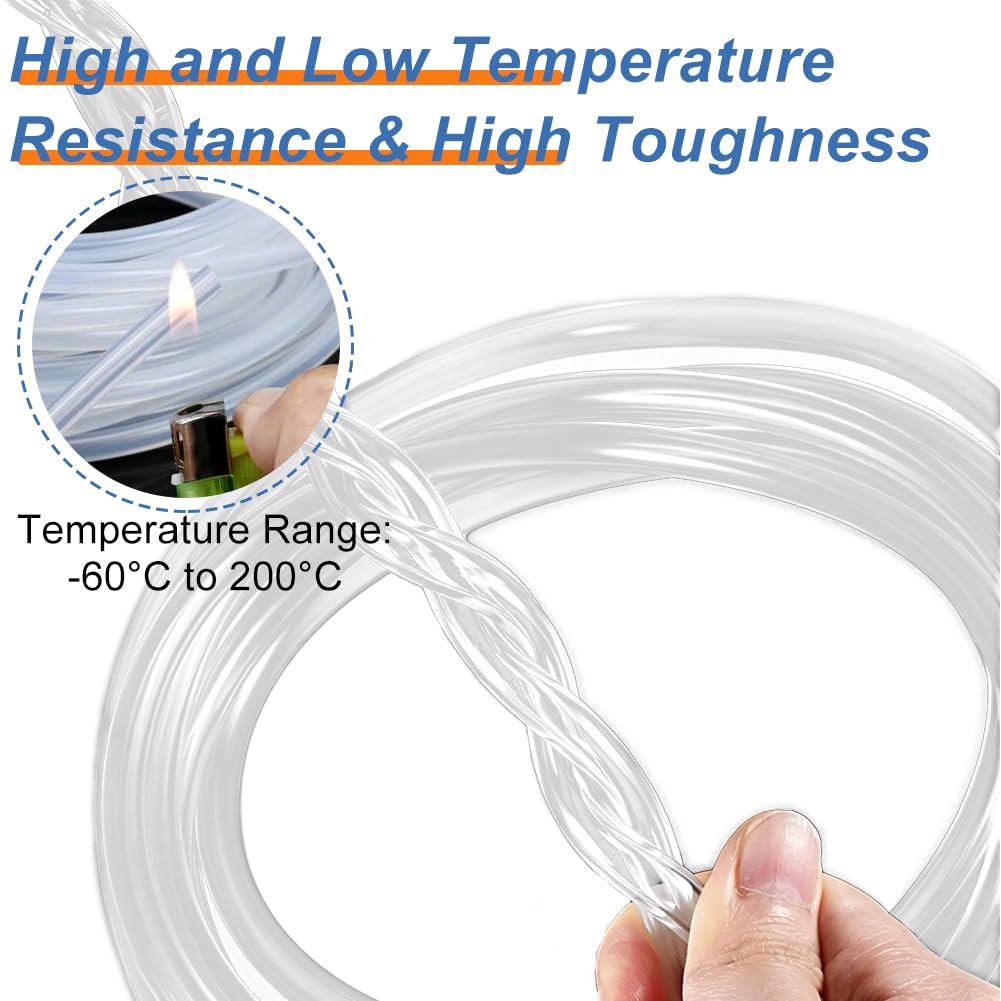 Tuyau flexible en silicone de 12 m, diamètre intérieur : 8 mm, diamètre intérieur : 8 mm, diamètre intérieur : 8 mm, transparent, pour transfert de pompe à eau, air, huile