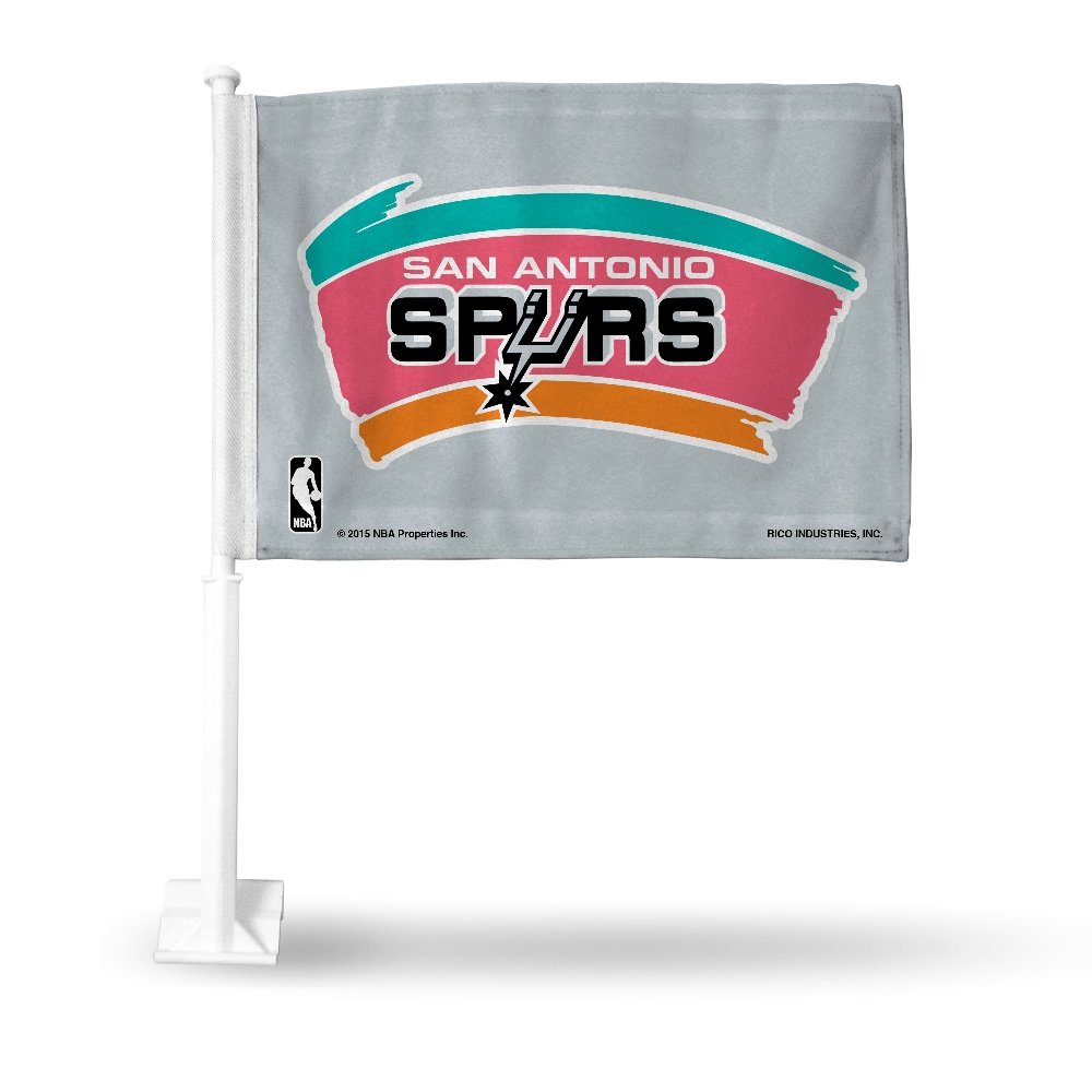San Antonio Spurs - NBA Throwback - 11X14 Window Mount Two-Sided Car Flag