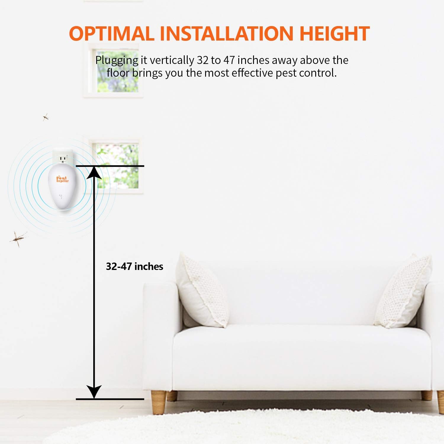 Ultrasonic Pest Repeller, Pest Control Set of Electronic Plug in Repellent Indoor for Flea, Mosquitoes, Mice, Spiders, Ants, Roaches, Non-Toxic, Humans & Pets Safe, Newest Pest Repellent 6 pack.