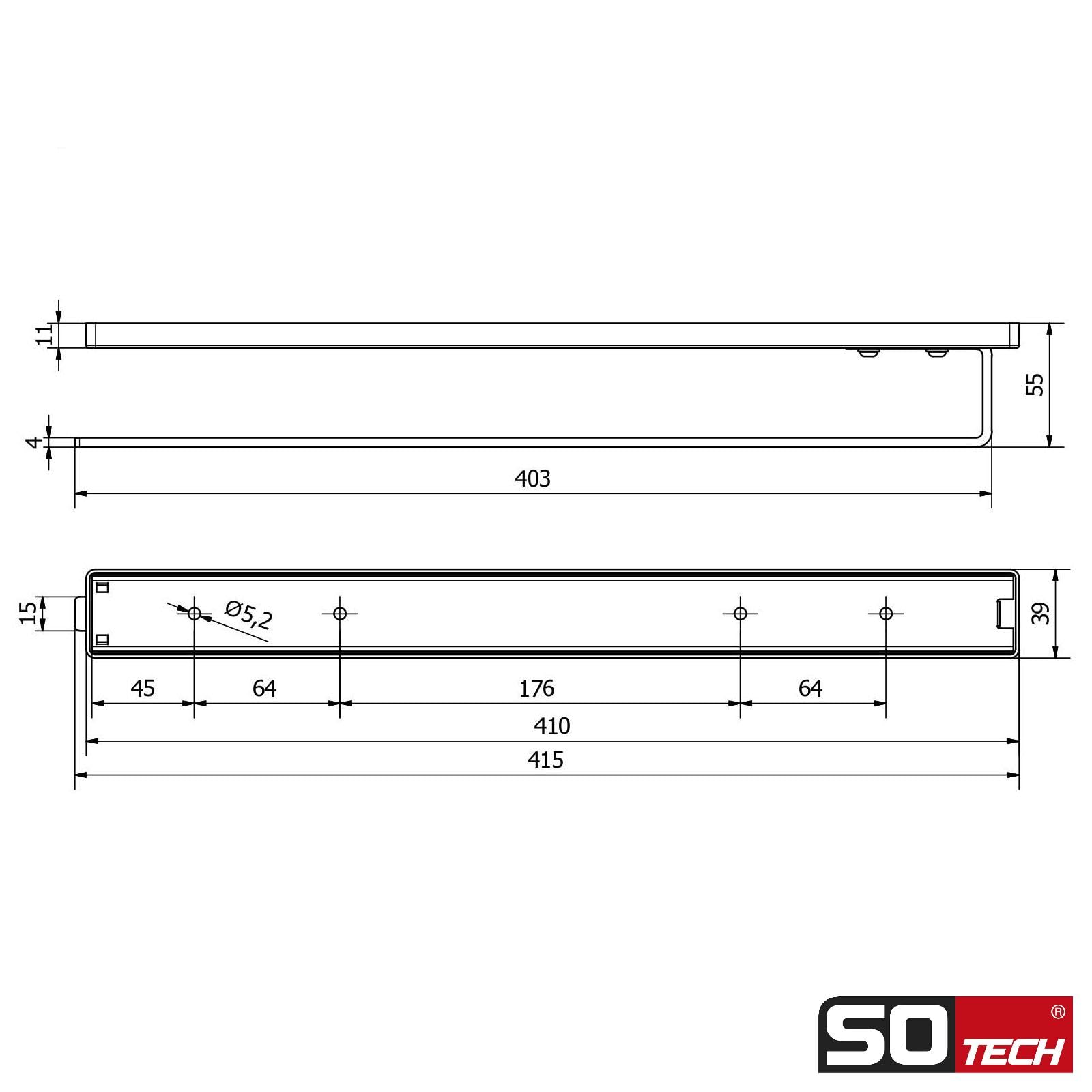 2 pezzi SOTECH Portasciugamani ELEGANCE cromato 1 braccio 415 mm inserito, portasciugamani esteso 715 mm portasciugamani