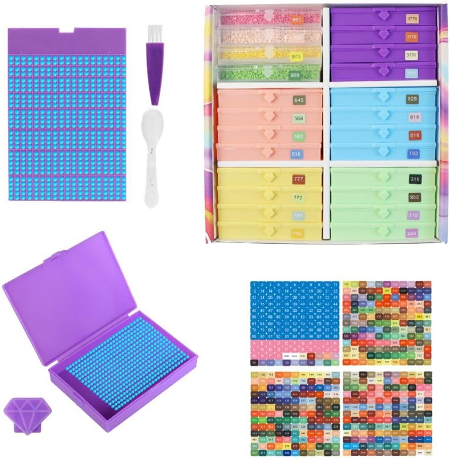 Butterfly Shape Diamond Drill Disk Tool Set, Diamond Art Paint Tray, Rhinestone Plate Rhinestone Board Diamond Drawing Diamond Craft Tools Kit for Drills DIY Art Crafts-24-Grid Set
